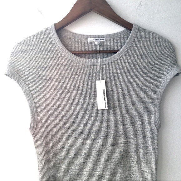 James Perse binding fitted ribbed dress. Heather gray. Size 4. - Picture 5 of 11